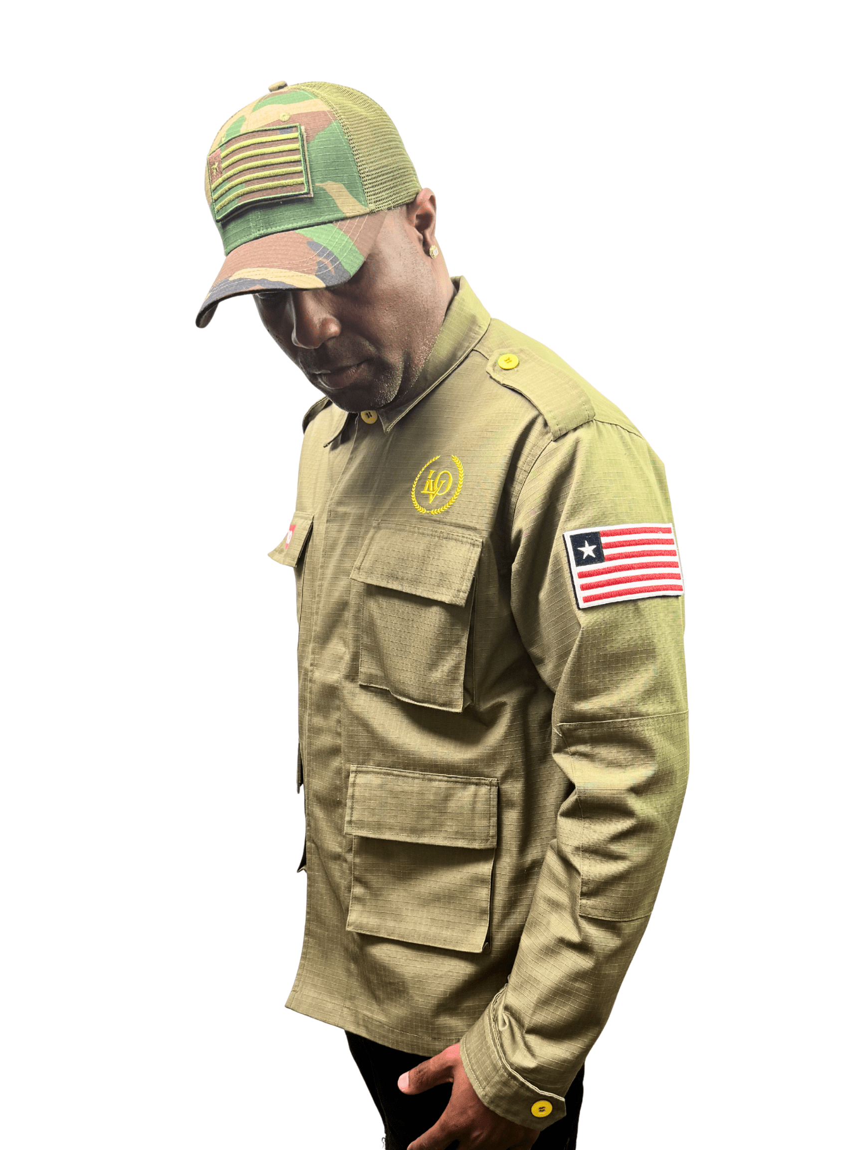 LVO WAR READY – NO WARNINGS Solid Olive Field Jacket - LIB Vibes Only LLC.