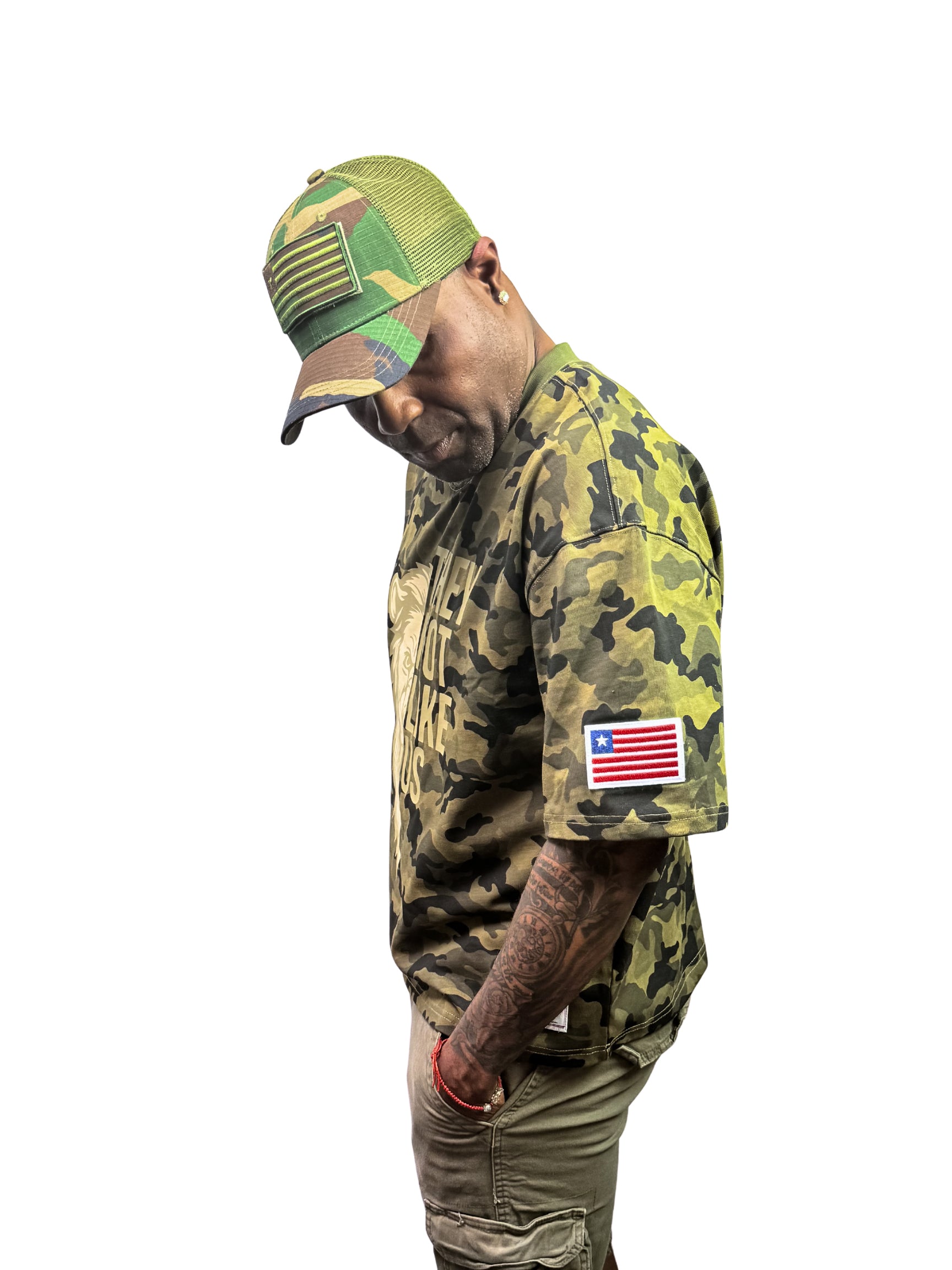 LVO WAR READY – NO WARNINGS Tactical Short - Sleeve Camo Tee - LIB Vibes Only LLC.