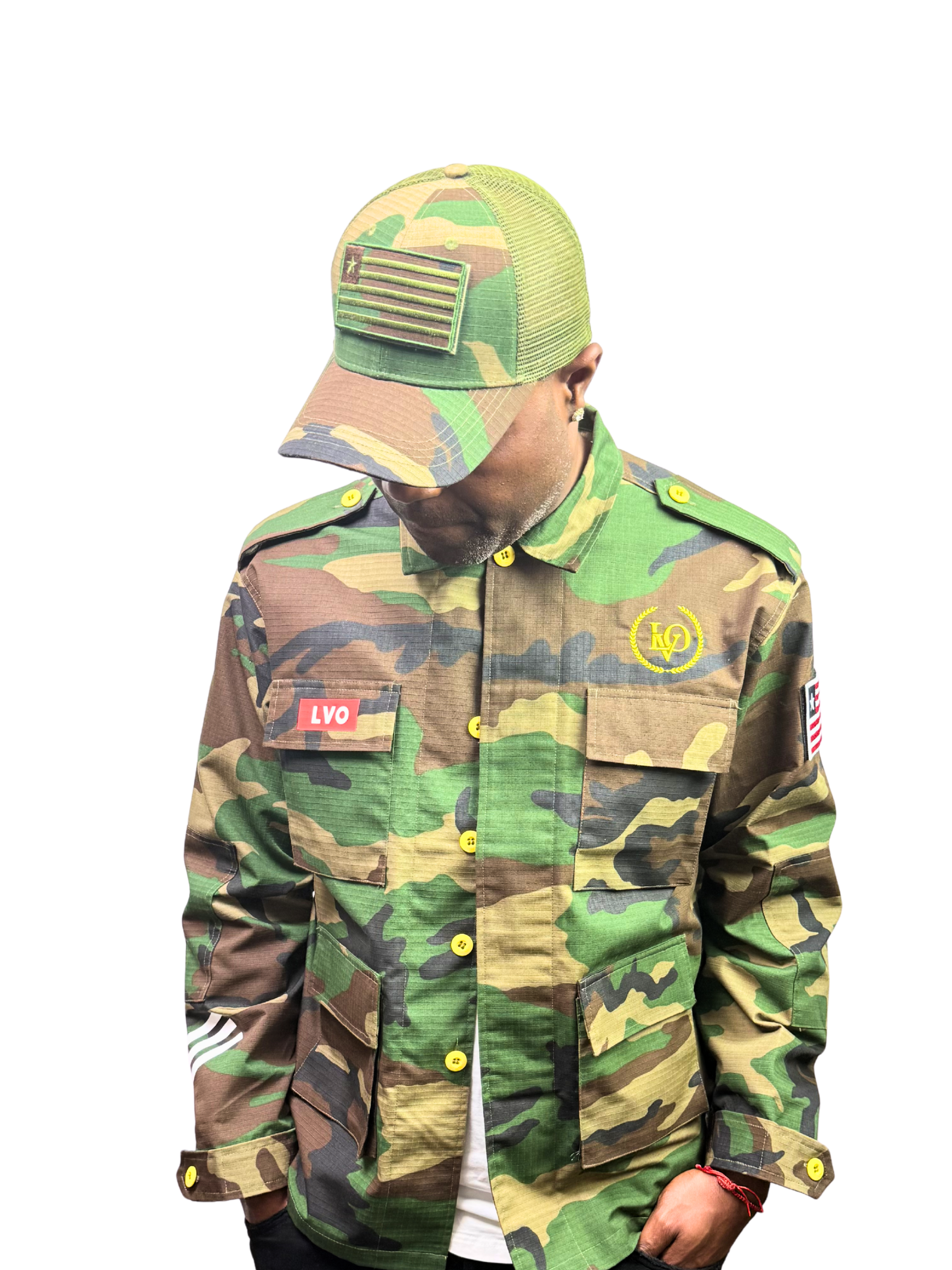 LVO WAR READY – NO WARNINGS Tactical Camo Field Jacket - LIB Vibes Only LLC.