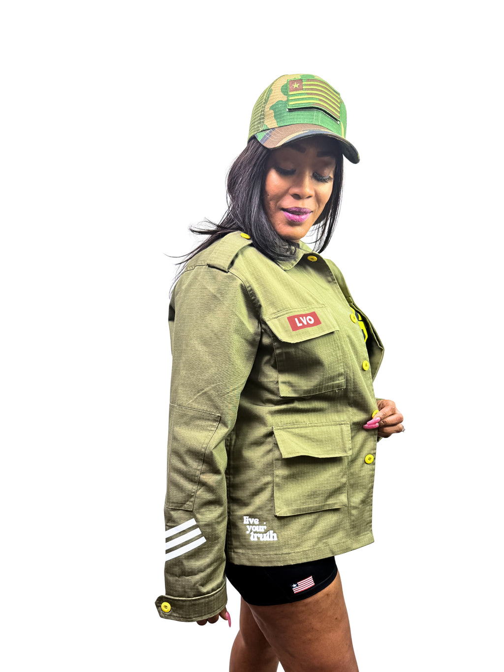 LVO WAR READY – NO WARNINGS Solid Olive Field Jacket - LIB Vibes Only LLC.