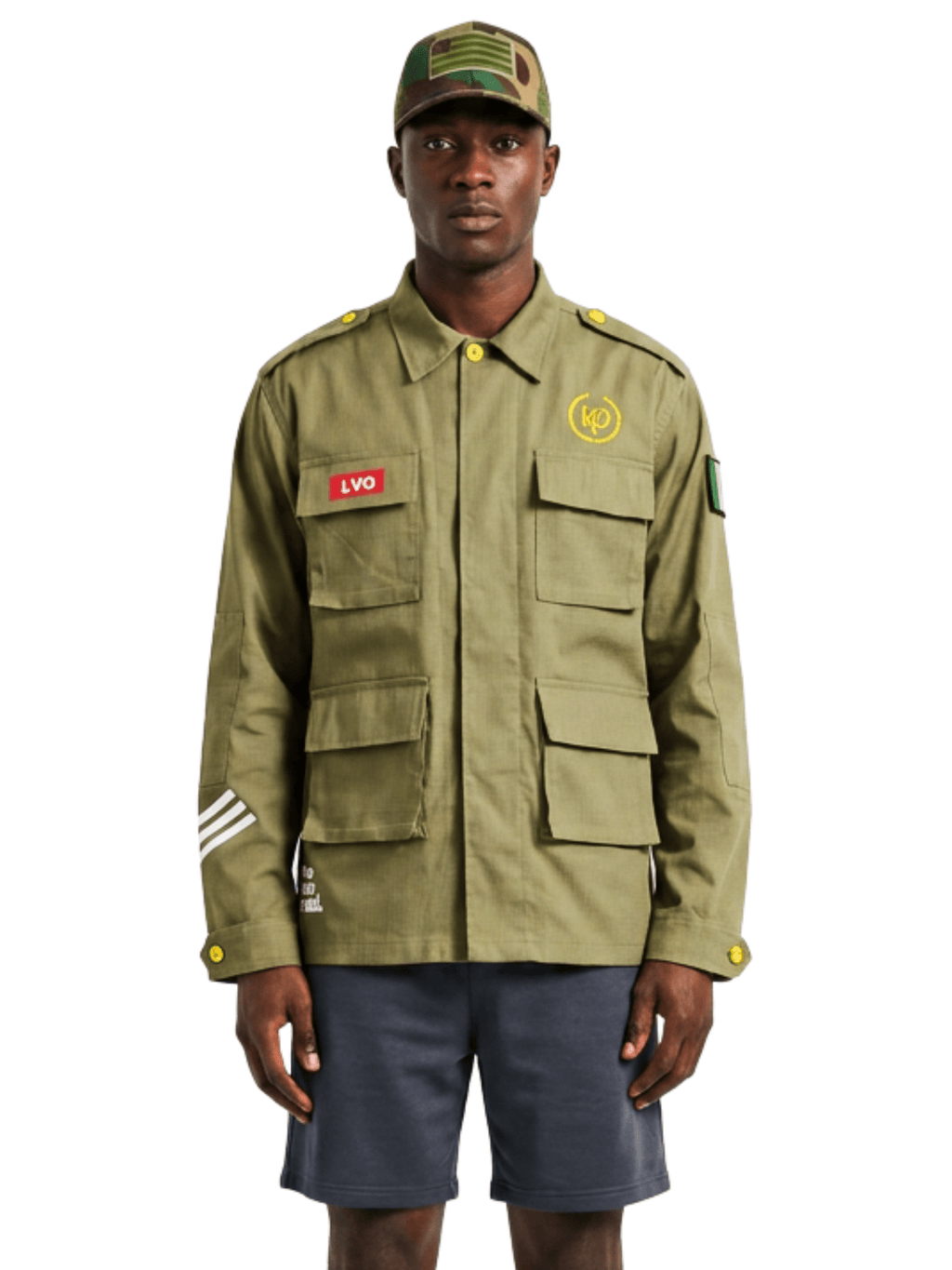 LVO Unisex WAR READY – NO WARNINGS Solid Olive Field Jacket - LIB Vibes Only LLC.