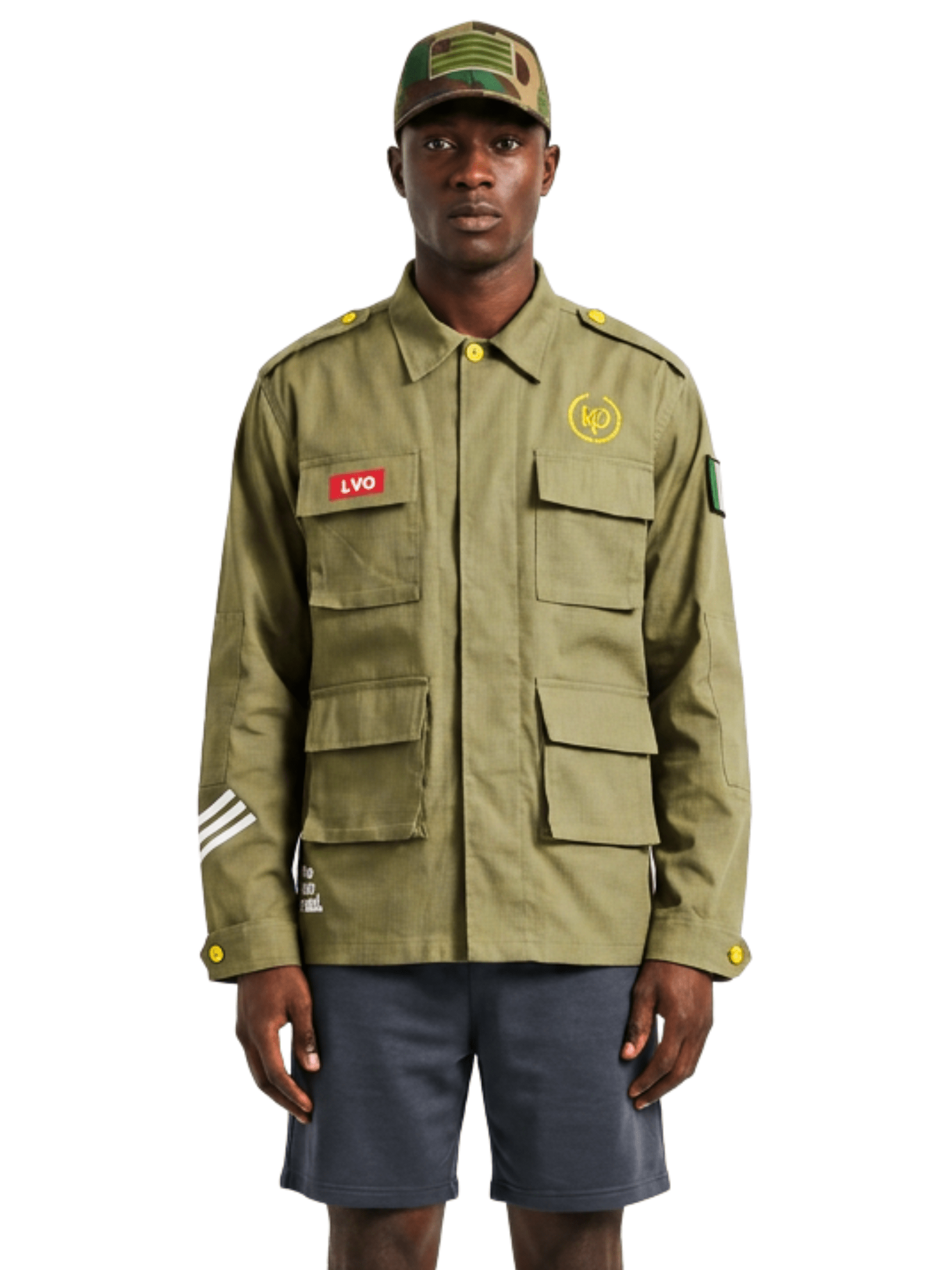 LVO Unisex WAR READY – NO WARNINGS Solid Olive Field Jacket - LIB Vibes Only LLC.