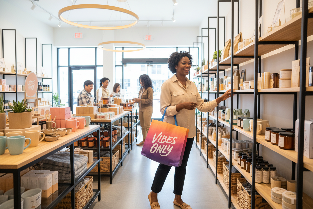 a black customer purchasing from an lvo store